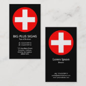 ビッグプラスシンボルや象徴赤 – 黒(金ゴールドカード) 名刺 (正面/裏面)