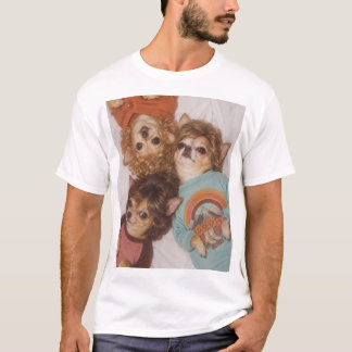 ビッグヘアがかっこいい3匹のチワワの友達 1980年代風 Tシャツ