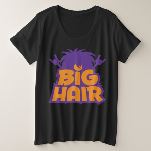 ビッグヘアバンドロゴ プラスサイズTシャツ (デザイン正面)