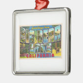 ビッグベアレイクカリフォルニアCAラージレターはがき メタルオーナメント (左)