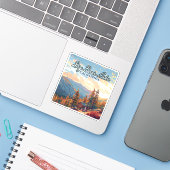 ビッグベアーレイクカリフォルニアサンベルナルディーノヴィンテージ シール (ノートパソコンとiPhone)