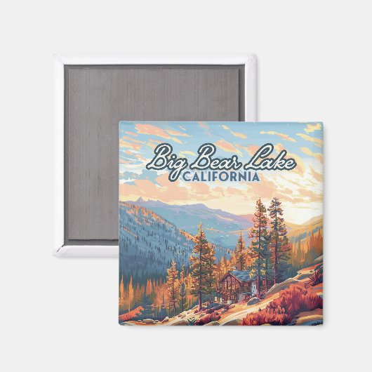 ビッグベアーレイクカリフォルニアサンベルナルディーノヴィンテージ マグネット (正面/裏面)