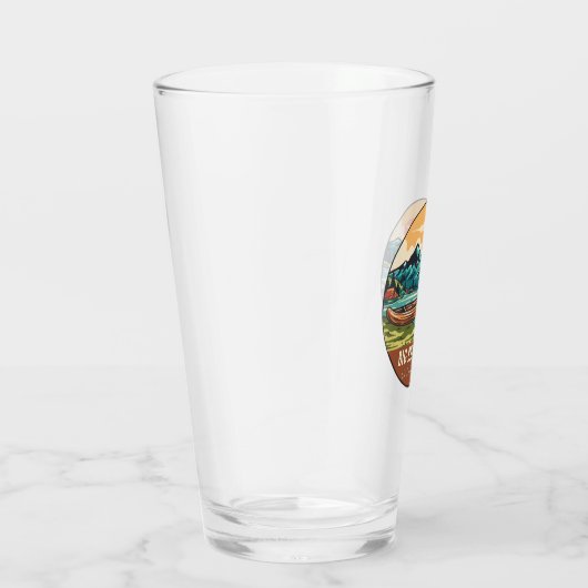 ビッグベアーレイクカリフォルニアボート魚釣りエンブレム タンブラーグラス (右)