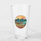 ビッグベアーレイクカリフォルニアボート魚釣りエンブレム タンブラーグラス (正面)