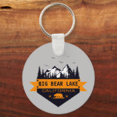 ビッグベアーレイクカリフォルニア – 名前をカスタムする キーホルダー (正面)