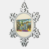 ビッグベアーレイクカリフォルニアCAラージレター葉書 スノーフレークピューターオーナメント (右)