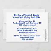 ビッグベイホース&アメリカ国旗-西部パーティー 招待状 (裏面)