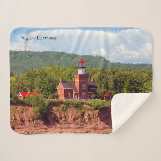 ビッグベイライトハウスから水シェルパ毛布 シェルパブランケット (正面(横))