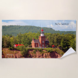 ビッグベイライトハウス水ビーチタオル ビーチタオル