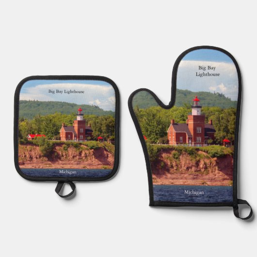 ビッグベイライトハウス 鍋つかみ&鍋敷きセット (正面)