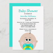 ビッグベビー顔ベビーシャワー招待状 招待状 (正面/裏面)