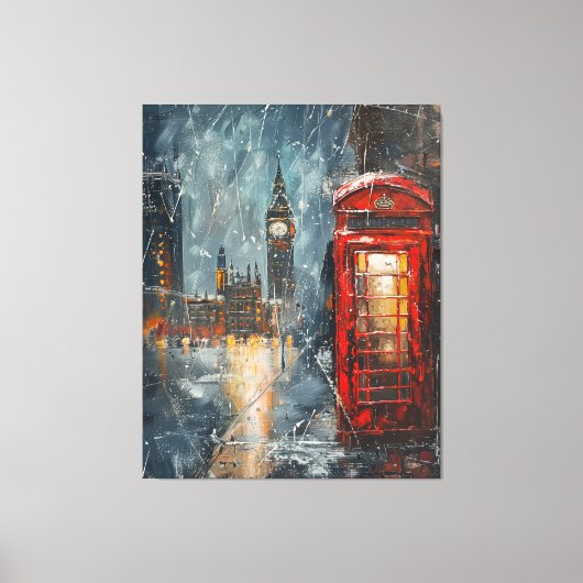 ビッグベンとレッドフォンのブース キャンバスプリント (正面)