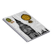 ビッグベンとヴィンテージ熱気球 ノートブック (右側)