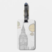 ビッグベンとヴィンテージ熱気球 ラゲッジタグ (裏面縦)
