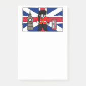 ビッグベンと国旗を持つ英国のアナグマ漫画 ポストイット (正面)