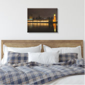 ビッグベンと夜の議会 キャンバスプリント (インサイチュ (寝室))