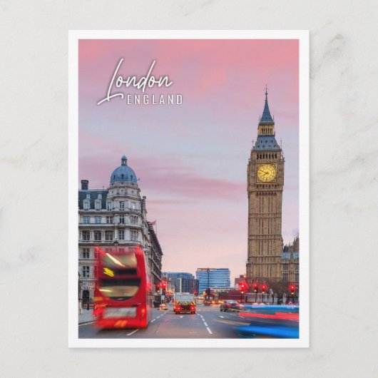 ビッグベンと議会の家ロンドンイングランド ポストカード (正面)