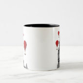 ビッグベンと赤の熱気球2 ツートーンマグカップ (中央)