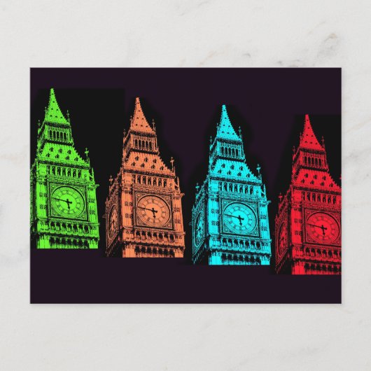 ビッグベンのコラージュ ポストカード (正面)