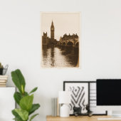 ビッグベンのポスターの反射 ポスター (ホームオフィス)