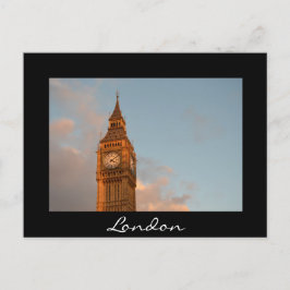 ビッグベンインロンドンブラック文字はがき ポストカード