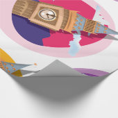 ビッグベンウェストミンスター時計塔のパターン ラッピングペーパー (角)