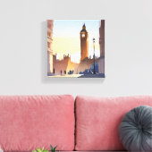 ビッグベンクロックタワー | ロンドン・イングランドUK キャンバスプリント (インサイチュ (リビング))