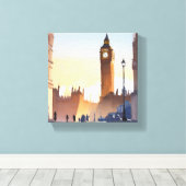 ビッグベンクロックタワー | ロンドン・イングランドUK キャンバスプリント (インサイチュ (ウッドフロア))