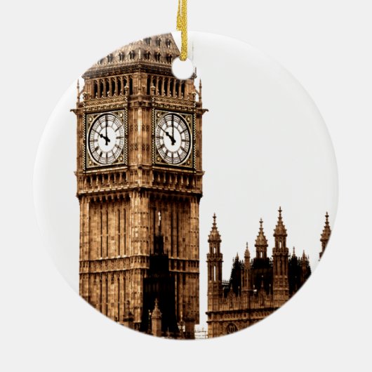 ビッグベンタワーロンドンシティ統一された王国 セラミックオーナメント (裏面)