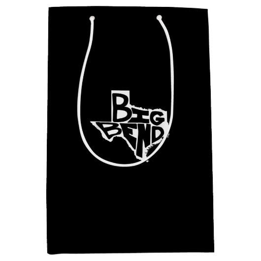 ビッグベンドウェストテキサス州ハイキングレトロヴィンテージ ミディアムペーパーバッグ (正面)