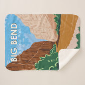 ビッグベンドナショナルパークリオグランデヴィンテージ シェルパブランケット (正面(横))