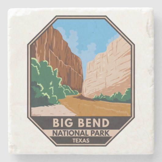 ビッグベンドナショナルパークリオグランデヴィンテージ ストーンコースター (正面)