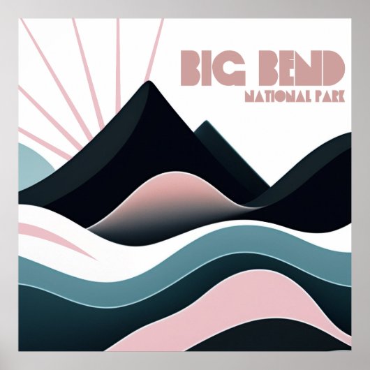 ビッグベンド国立公園カラーヒルズ ポスター (正面)