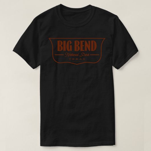 ビッグベンド国立公園シールドブラウン Tシャツ (デザイン正面)
