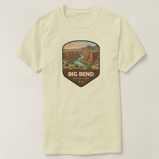 ビッグベンド国立公園シールド Tシャツ (デザイン正面)