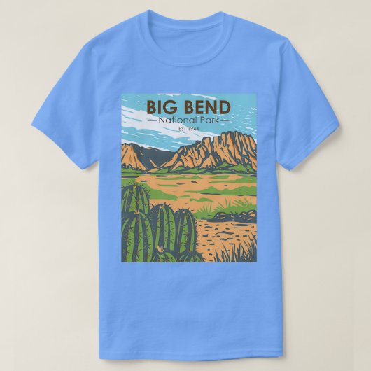ビッグベンド国立公園チワフアンデザートヴィンテージ1 Tシャツ (デザイン正面)