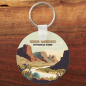 ビッグベンド国立公園テキサス州レトロ旅行 キーホルダー (正面)