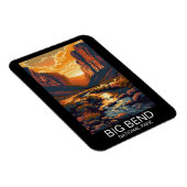 ビッグベンド国立公園テキサス州レトロ旅行 マグネット (右側)