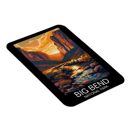ビッグベンド国立公園テキサス州レトロ旅行 マグネット (右側)