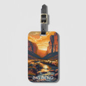 ビッグベンド国立公園テキサス州レトロ旅行 ラゲッジタグ (正面縦)