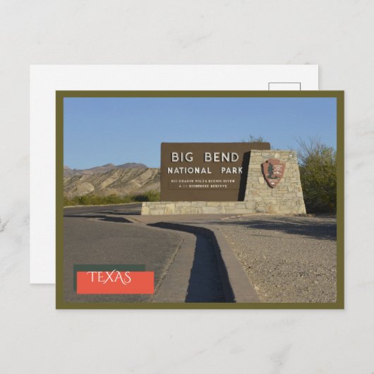 ビッグベンド国立公園テキサス州公園 ポストカード (正面/裏面)