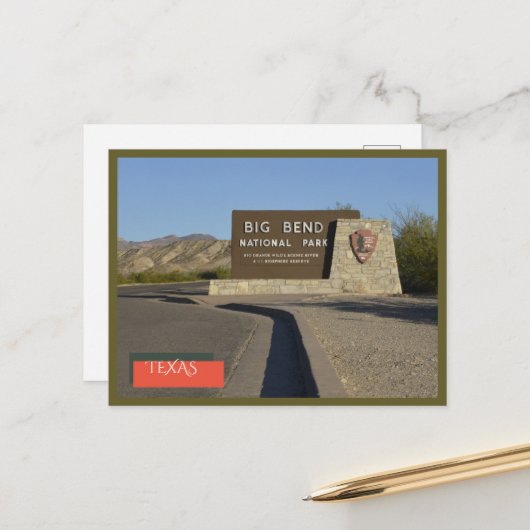 ビッグベンド国立公園テキサス州公園 ポストカード (正面/裏面インサイチュ)