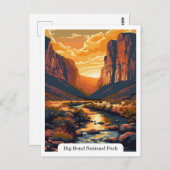 ビッグベンド国立公園テキサス州旅行ヴィンテージ ポストカード (正面/裏面)