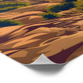 ビッグベンド国立公園テキサス州砂漠レトロ ポスター (角)