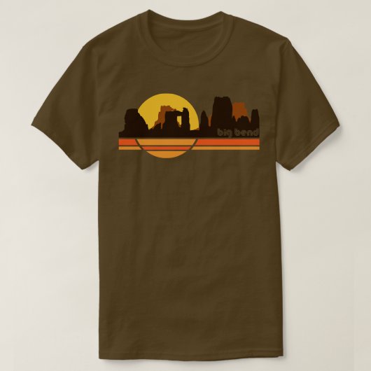 ビッグベンド国立公園レトロ70s観光客土産 tシャツ (デザイン正面)