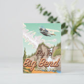 ビッグベンド国立公園ヴィンテージ旅行ポスター ポストカード (スタンド正面)
