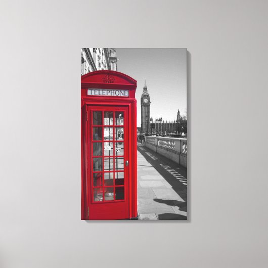 ビッグベンレッド電話 キャンバスプリント (正面)