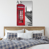 ビッグベンレッド電話 キャンバスプリント (インサイチュ (寝室))
