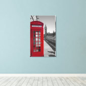 ビッグベンレッド電話 キャンバスプリント (インサイチュ (ウッドフロア))
