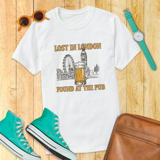 ビッグベンロンドンアイUK Pub Life British Souvenir Tシャツ